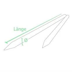 165 X Recyclingpfähle »Rund« 1,30m 4,5cm Palette