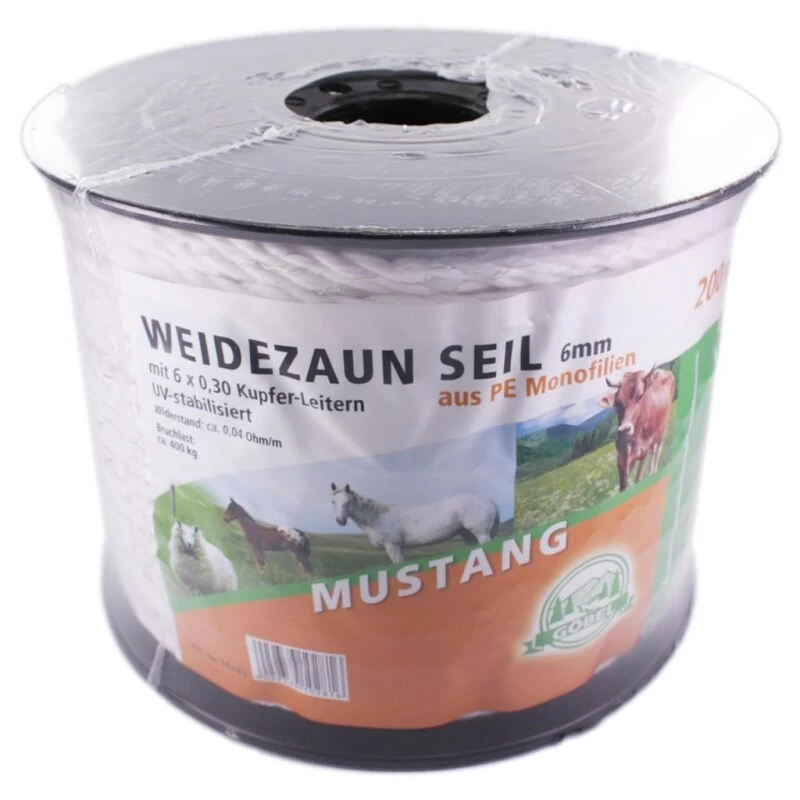 Weidezaunseil »Mustang« Elektroseil · 6mm, 200m 1 Weidezaunseil »Mustang« Elektroseil · 6mm, 200m