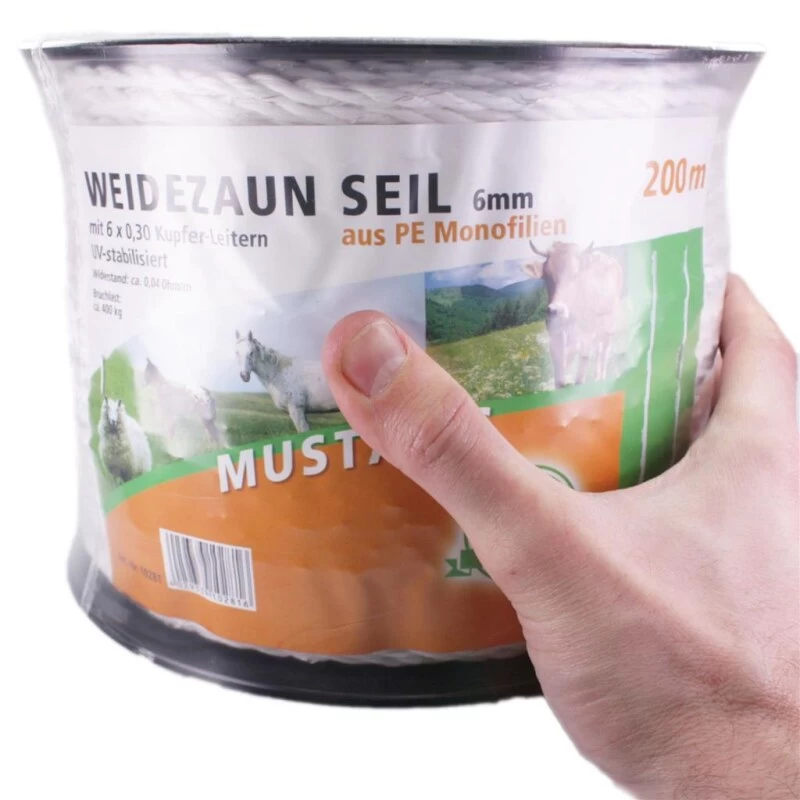Weidezaunseil »Mustang« Elektroseil · 6mm, 200m 4 Weidezaunseil »Mustang« Elektroseil · 6mm, 200m – Bild 4