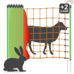 Wolfsabwehrzaun »Euronetz« Mit Wildverbissschutz · 50m 2 Spitzen, 106cm