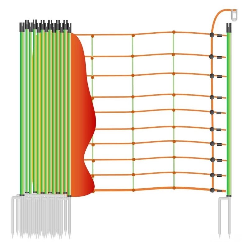 Wolfsnetz »Euronetz« Mit Wildverbissschutz · 50m 2 Spitzen, 106cm 2 Wolfsnetz »Euronetz« Mit Wildverbissschutz · 50m 2 Spitzen, 106cm – Bild 2
